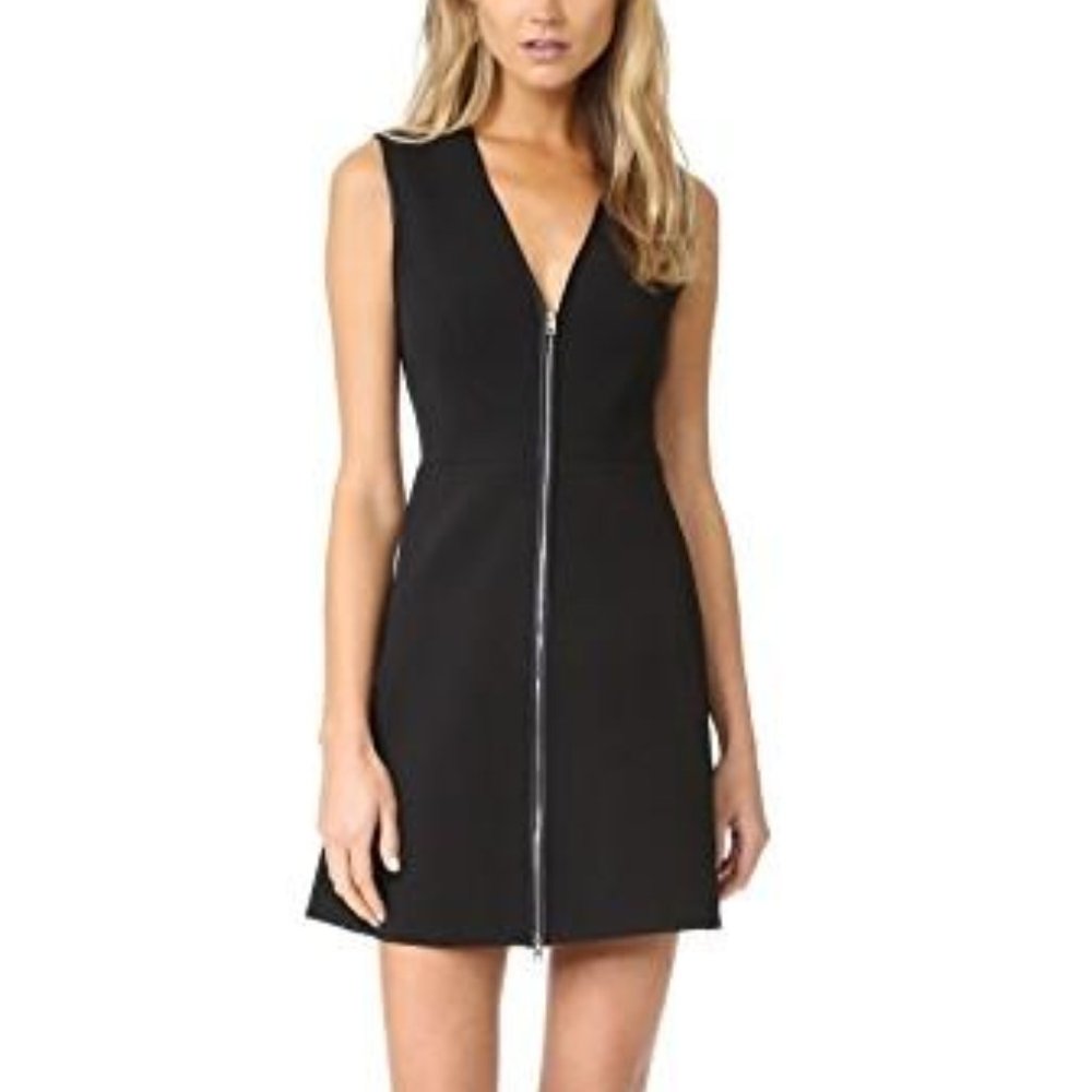 RAG & BONE 'sharon' Front Zip Fit & Flare Dress In Black